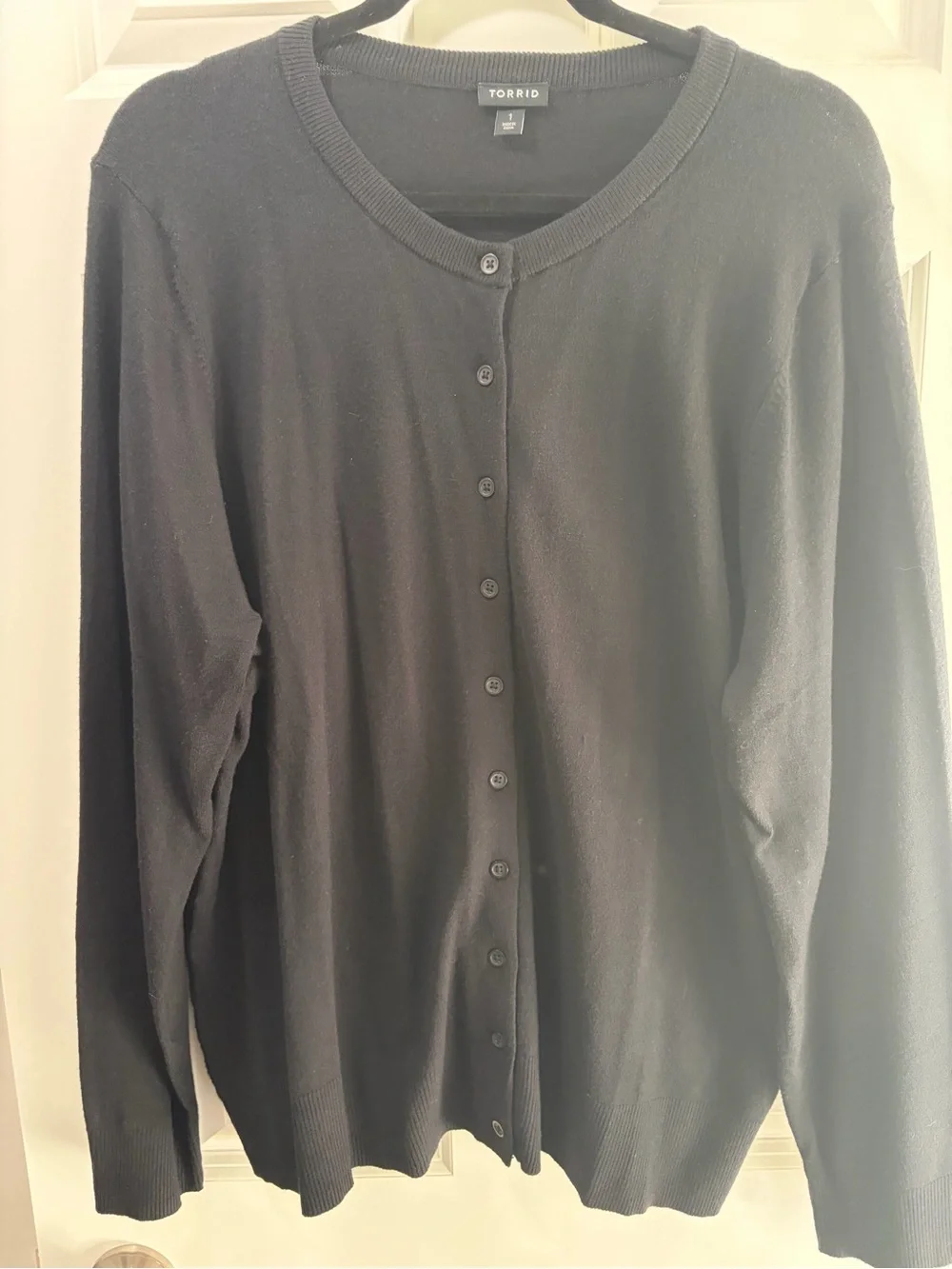 Torrid Black Ribbed Button Cardigan - Picture 1 of 3
